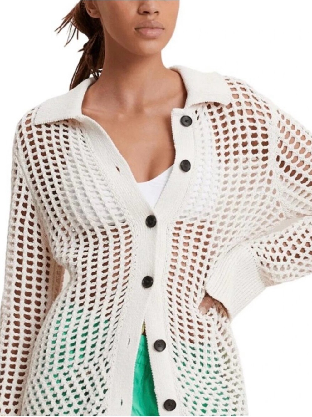 A.L.C. Jade Open Knit Crochet Cardigan // Off White // Size Small // NWT